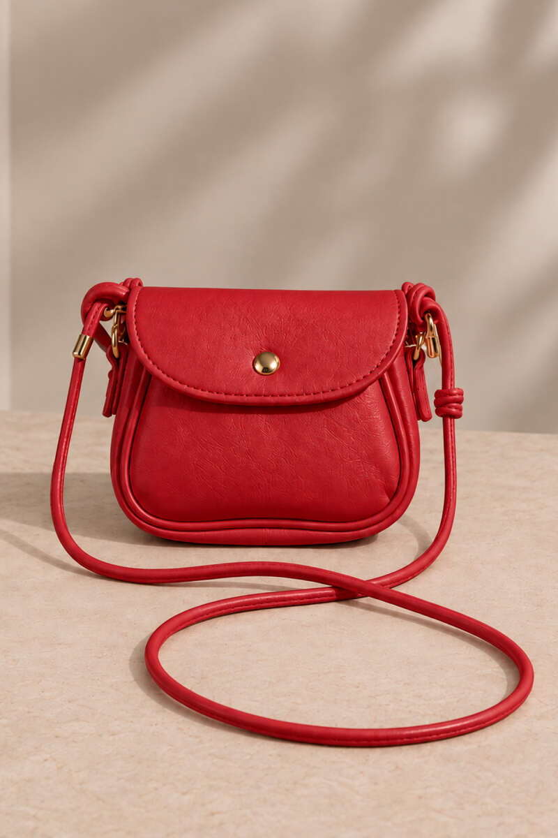 Mini Snap Crossbody Bag - Red