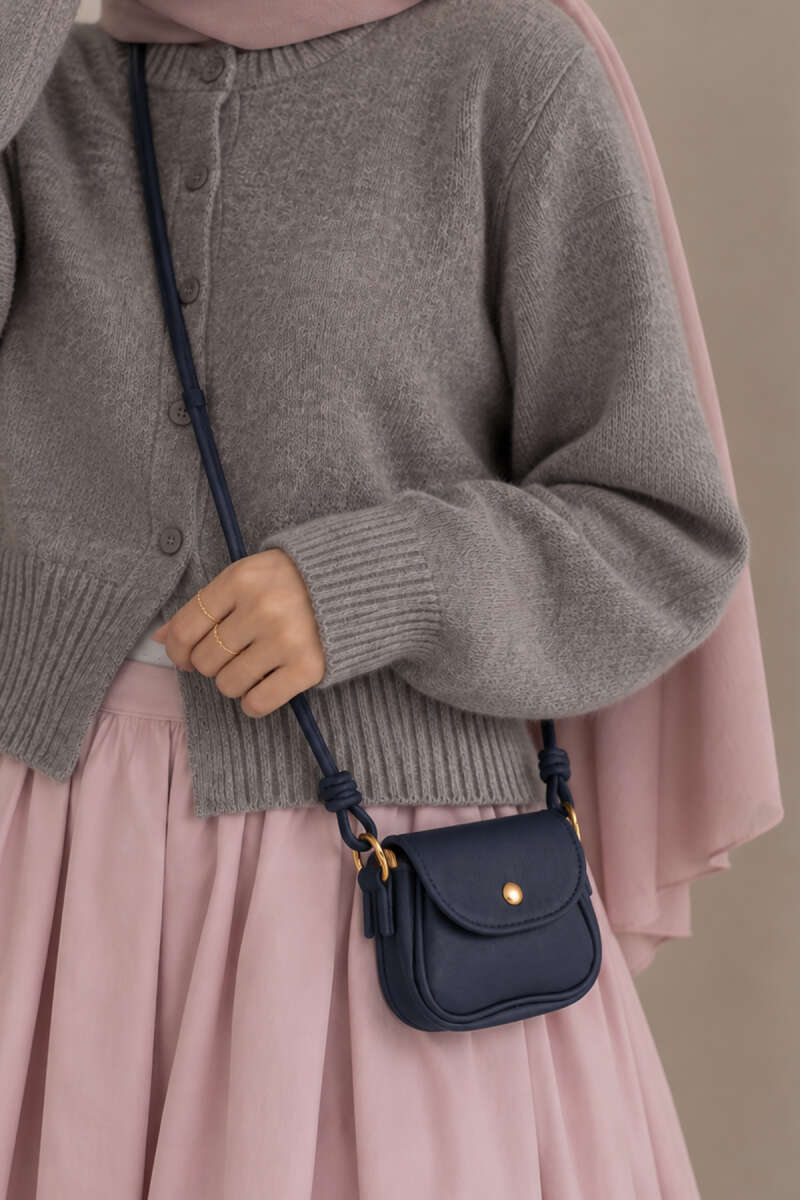 Mini Snap Crossbody Bag - Navy
