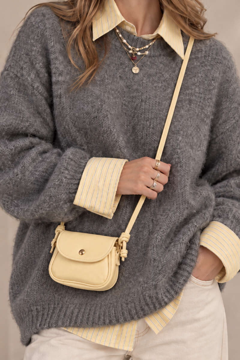 Mini Snap Crossbody Bag - Yellow