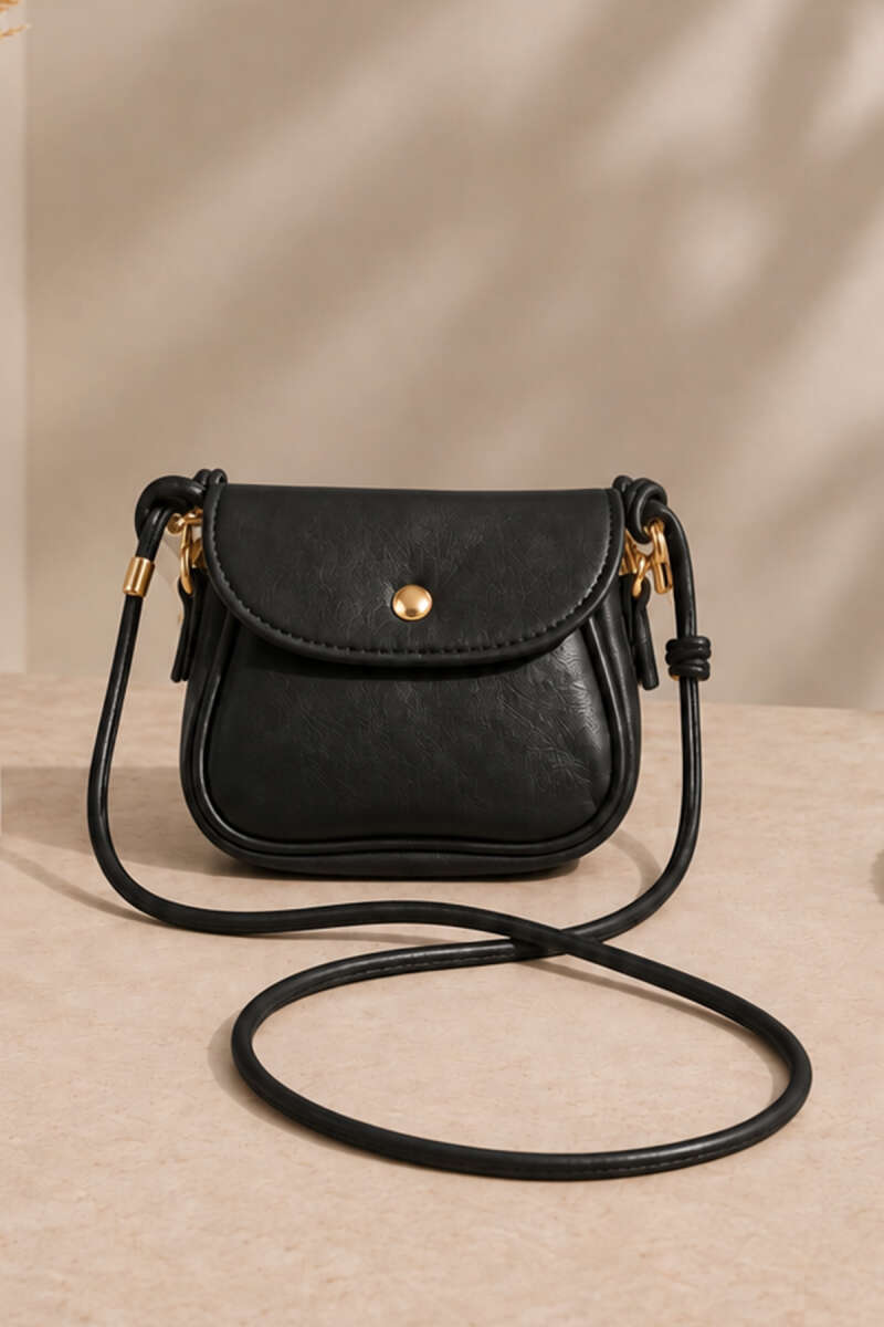 Mini Snap Crossbody Bag - Black