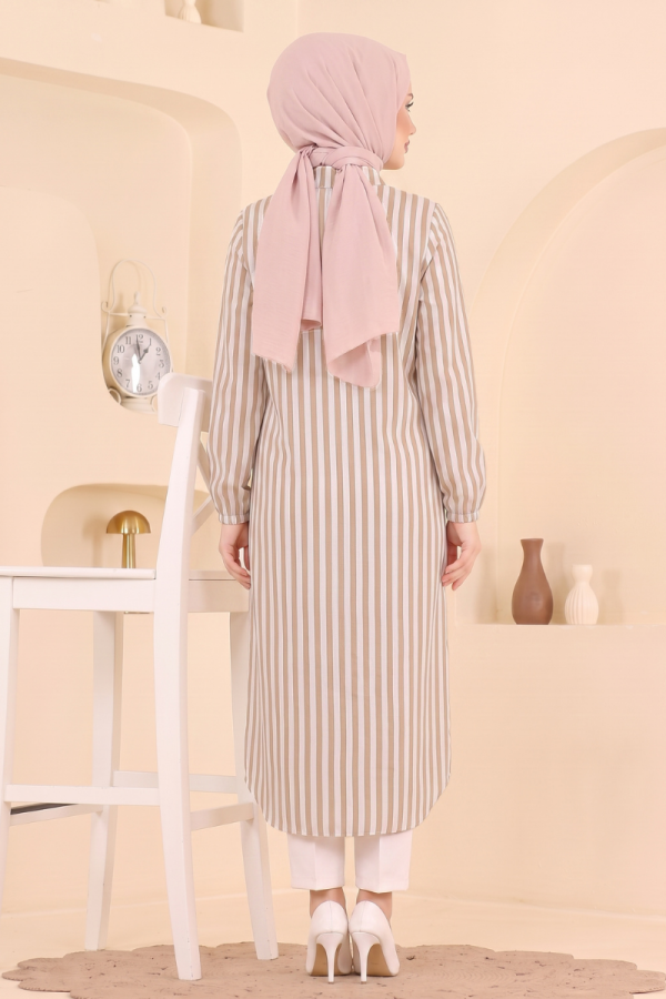 Striped Linen Shirt - Mink
