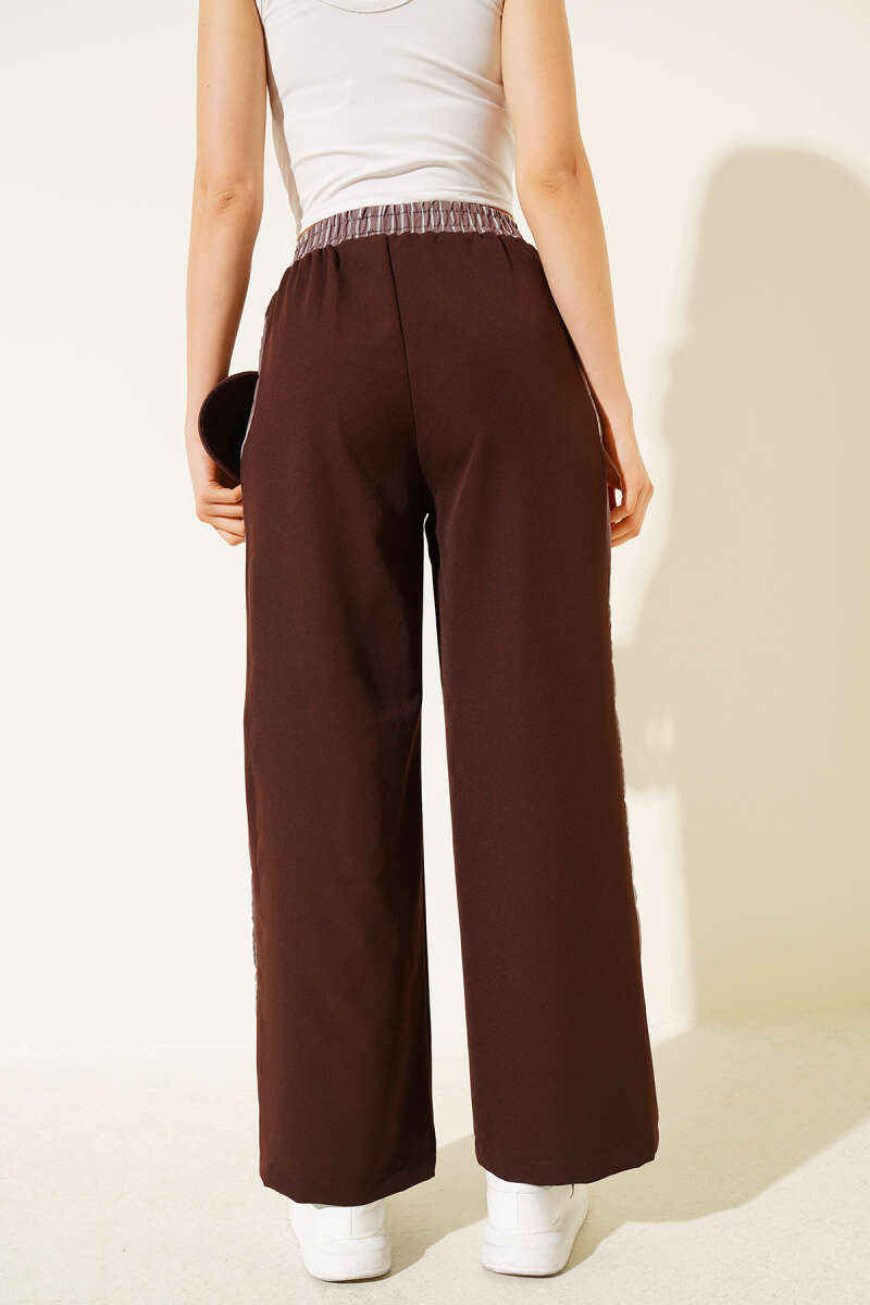 Pants with Stripe Trim - Brown