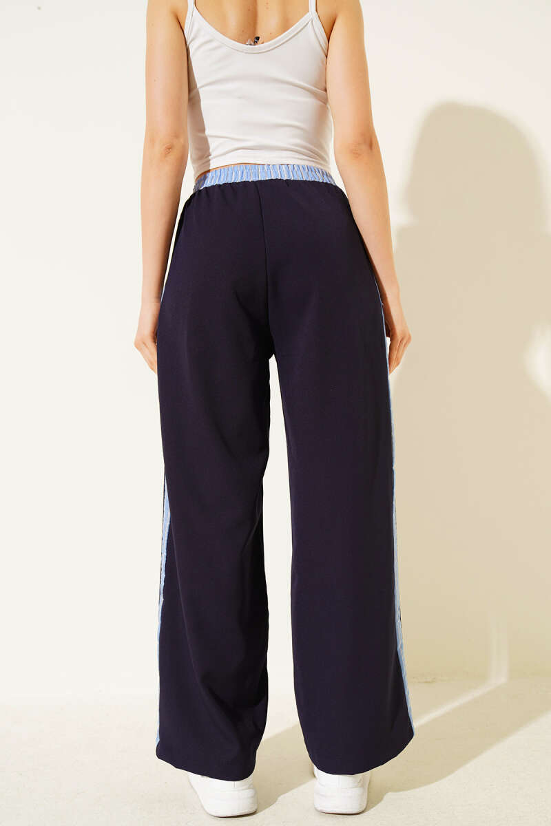 Pants with Stripe Trim - Navy