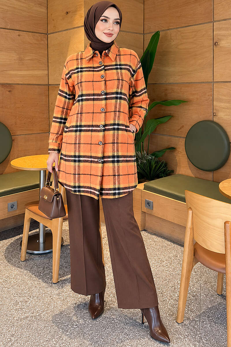 Striped Lumberjack Shirt - Orange