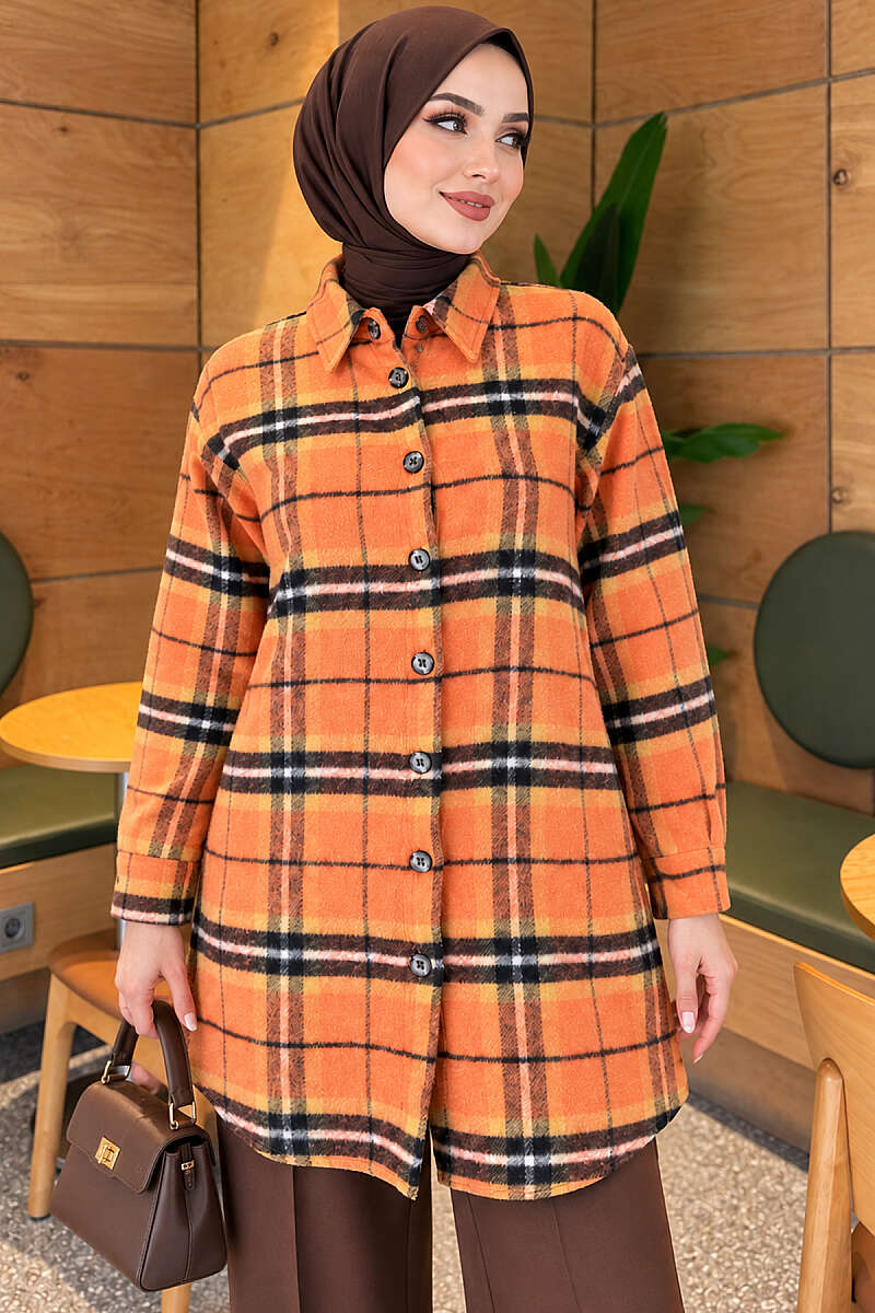 Striped Lumberjack Shirt - Orange
