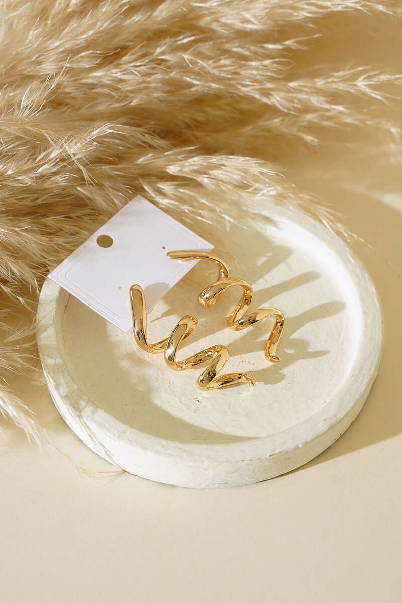 Wave Earrings - Gold