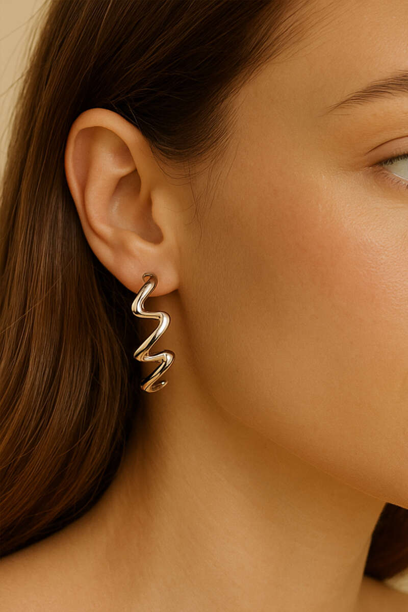 Wave Earrings - Silver