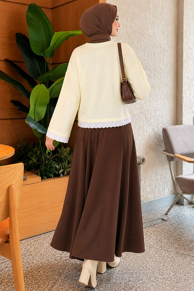 Basic Tunic with Lace Detail - Yellow