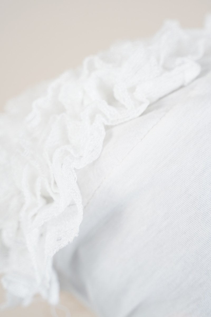 Lace Ruffle Underscarf - White