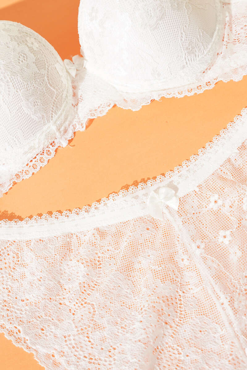Padded Lace Bra Set - Ecru