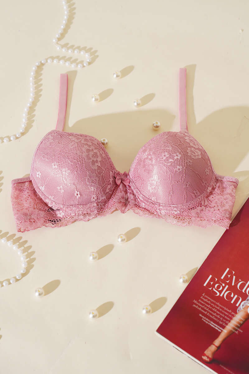 Unpadded Lace Bra - Dusty Rose