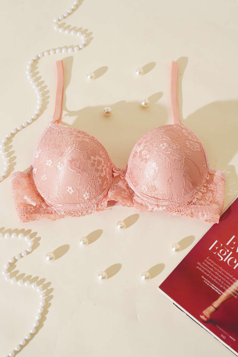 Unpadded Lace Bra - Powder