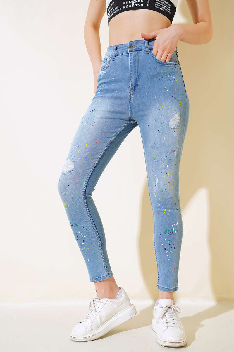 Pigment-Dyed Slim Jeans - Mid Blue