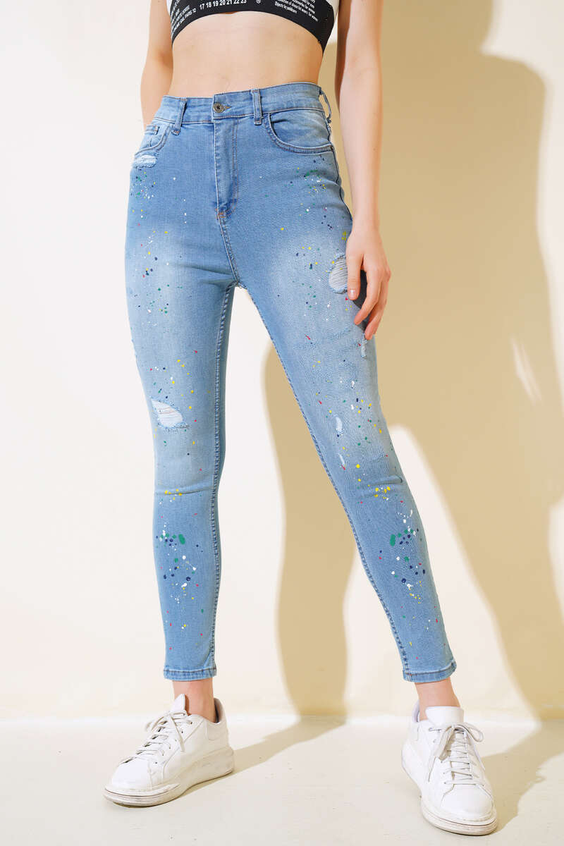 Pigment-Dyed Slim Jeans - Mid Blue