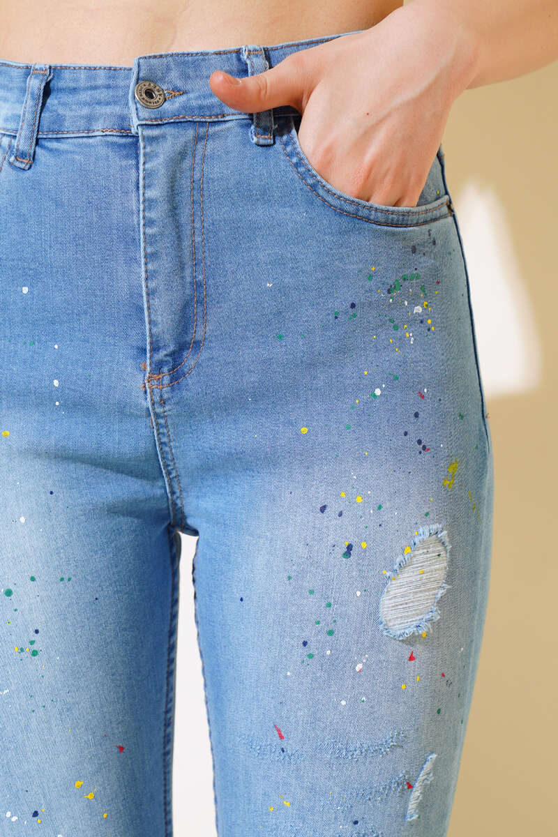 Pigment-Dyed Slim Jeans - Mid Blue