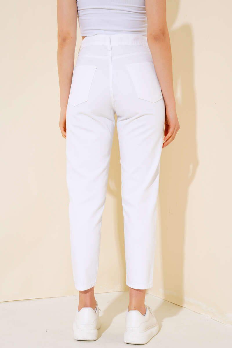 Slim Distressed Pants - White
