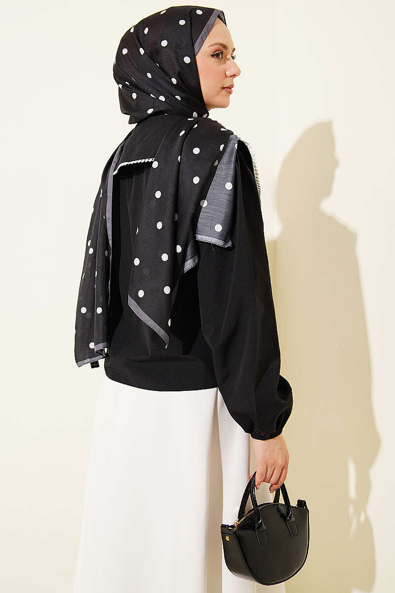 Short Sailor-Collar Tie Shirt - Black