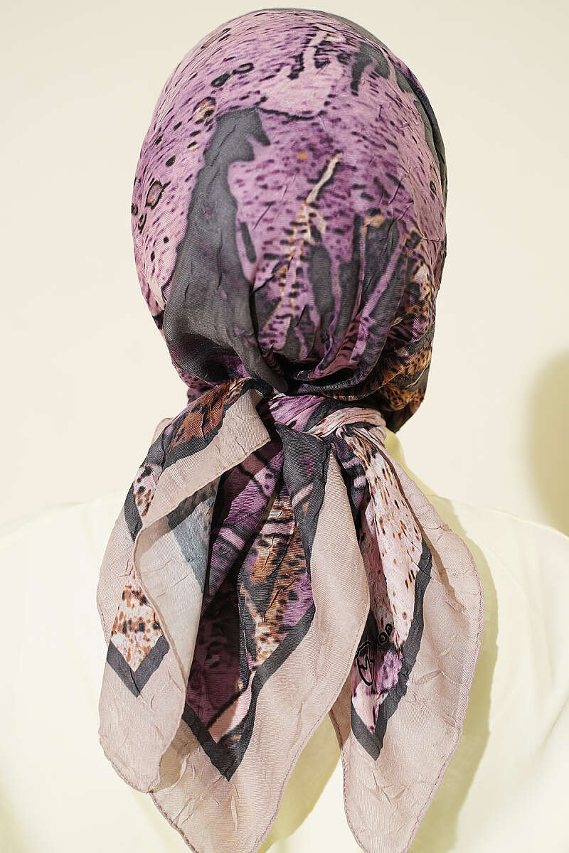 Ayda Patterned Bamboo Crinkle Scarf - Beige