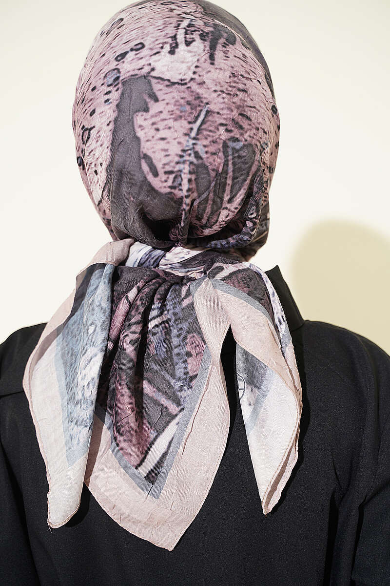 Ayda Patterned Bamboo Crinkle Scarf - Sand