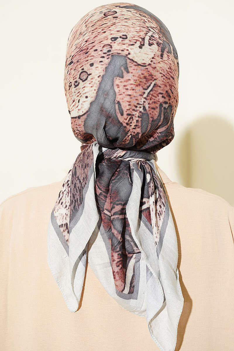 Ayda Patterned Bamboo Crinkle Scarf - Aqua Green