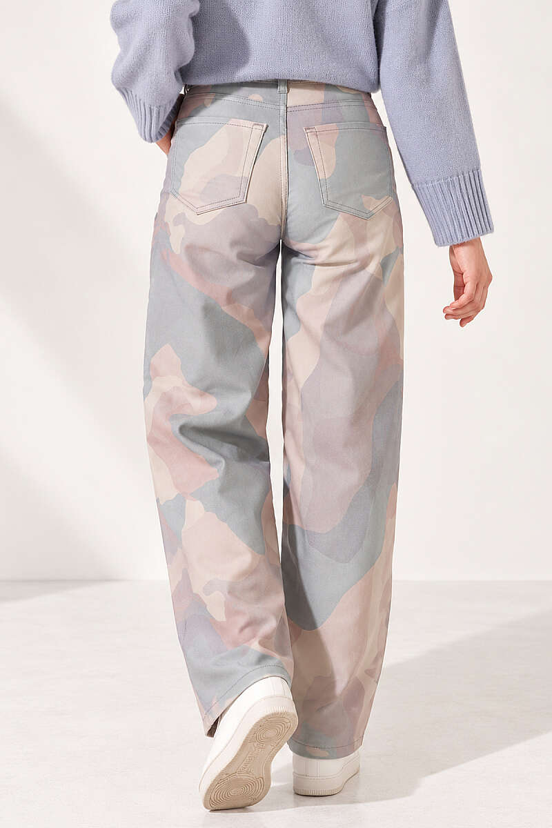 Patterned Baggy Trousers - Green