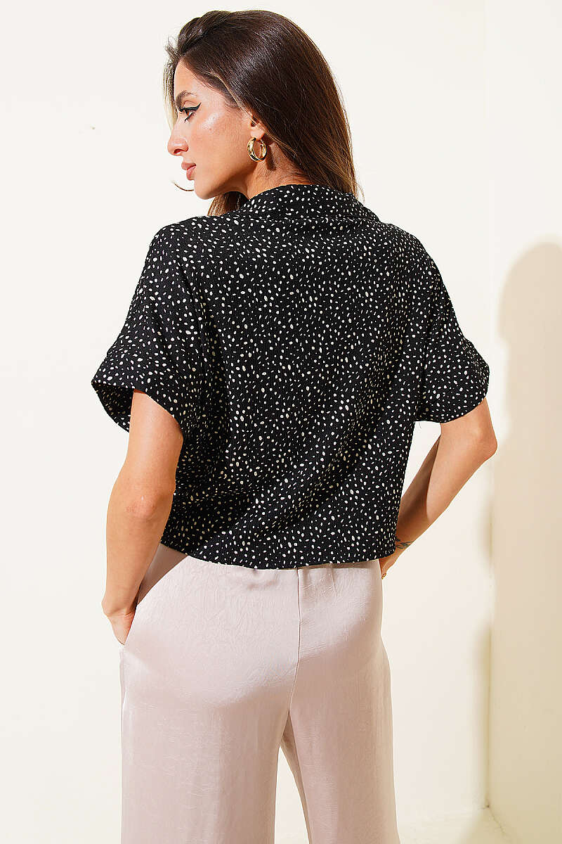 Printed Tie Shirt - Black