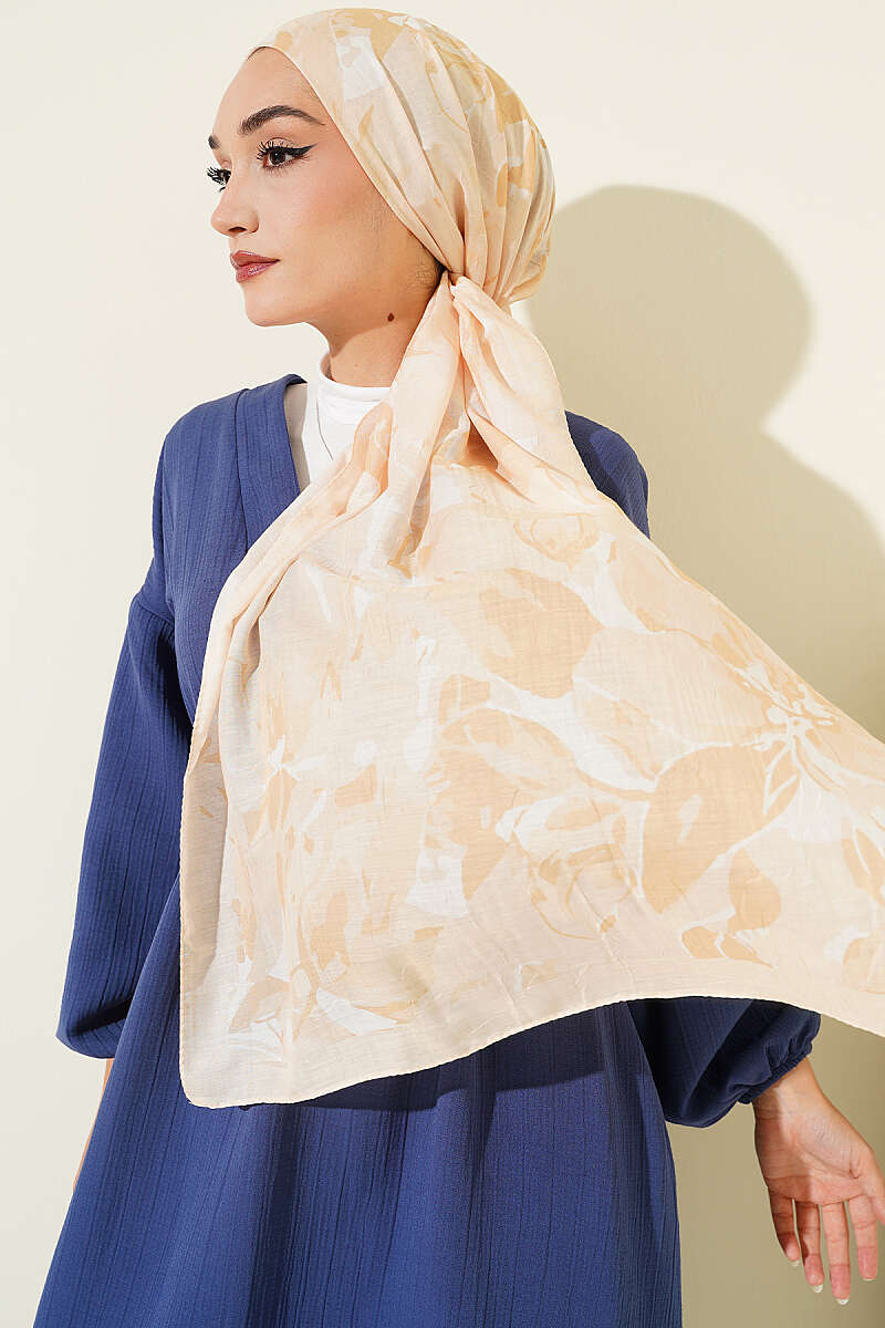 Patterned Bamboo Crinkle Shawl, Yellow Series - Multicolour 4