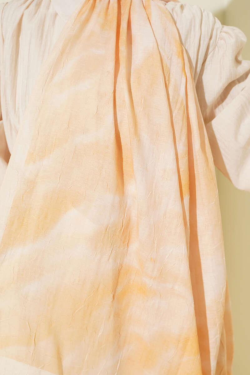 Patterned Bamboo Crinkle Shawl, Yellow Series - Multicolour 7