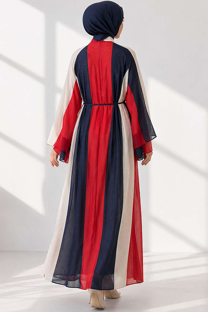 Patterned Dress with Cord Belt - Multicolour 2