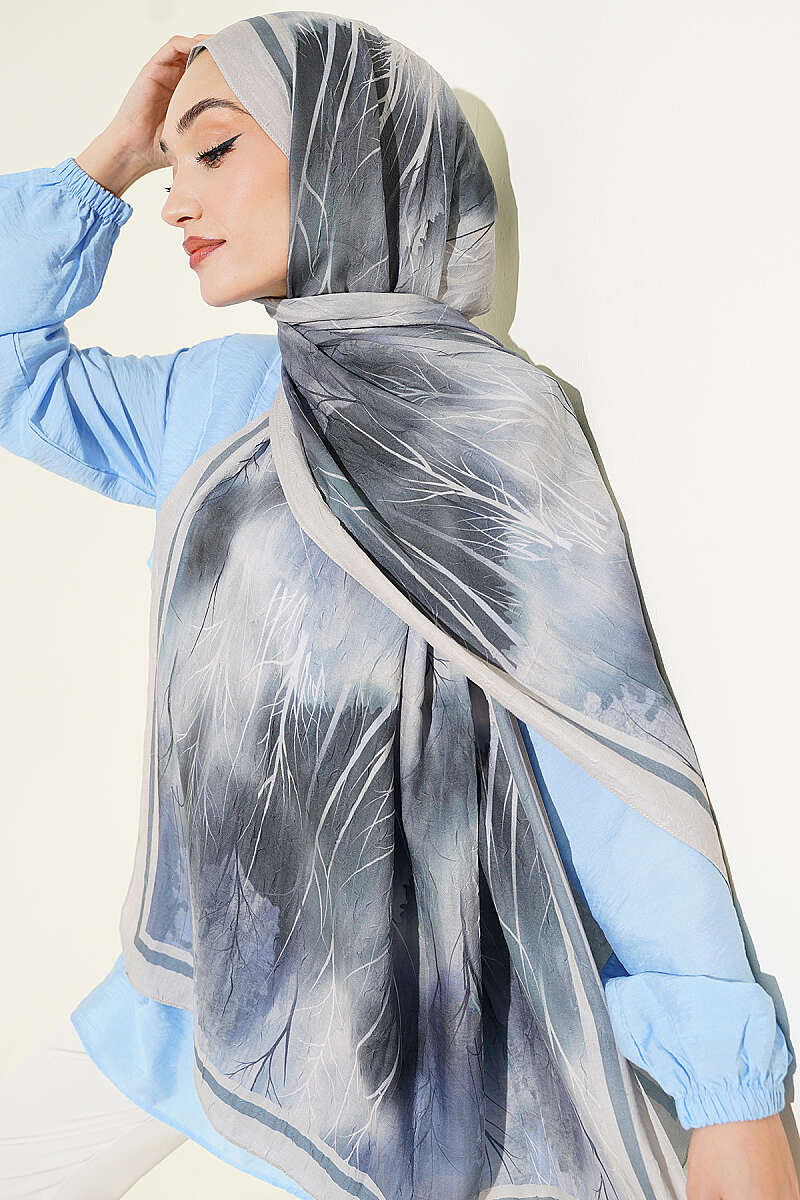 Patterned Modal Crinkle Shawl - Light Beige