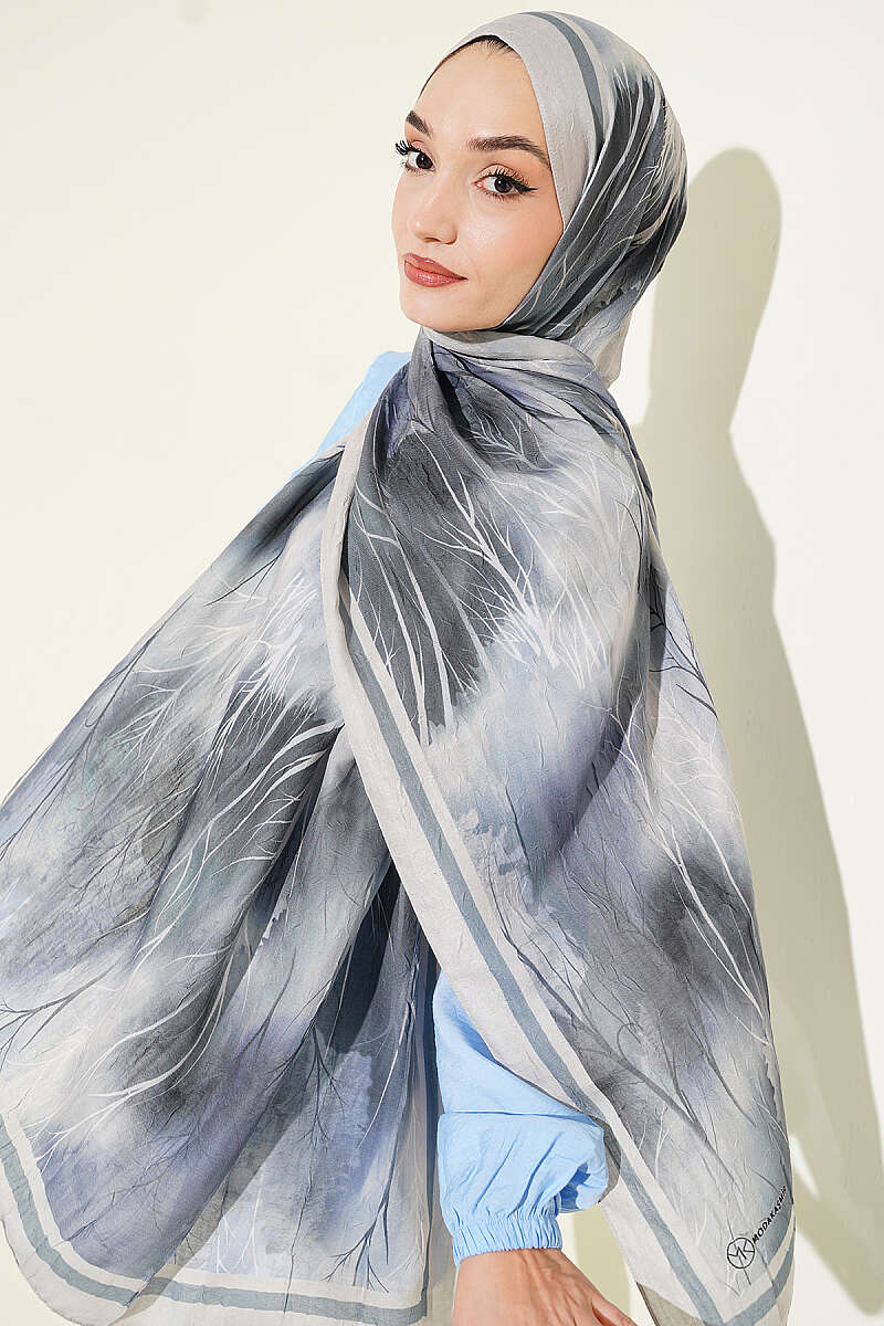 Patterned Modal Crinkle Shawl - Light Beige
