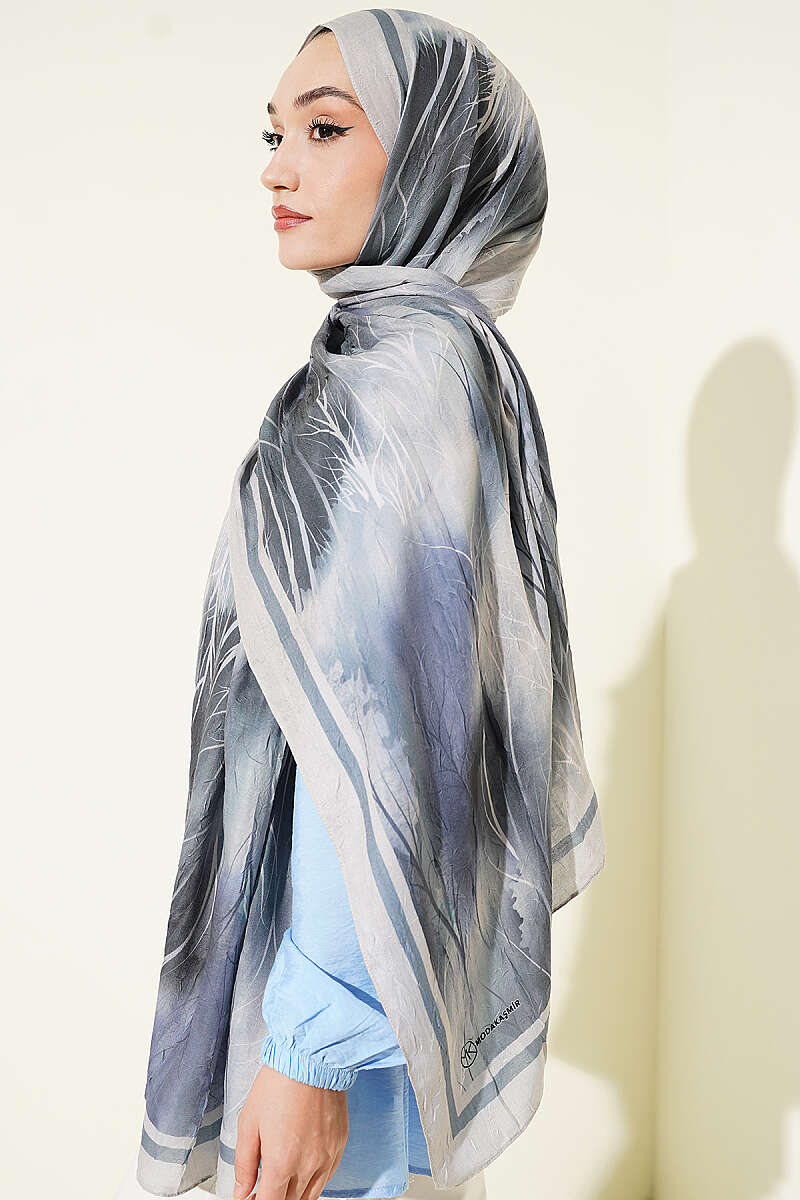 Patterned Modal Crinkle Shawl - Light Beige