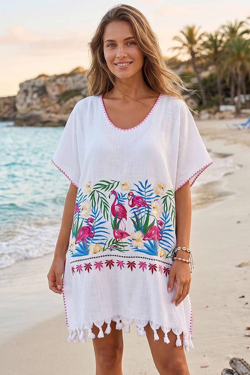 Printed Pareo with Tassel Detail - Multicolour 3