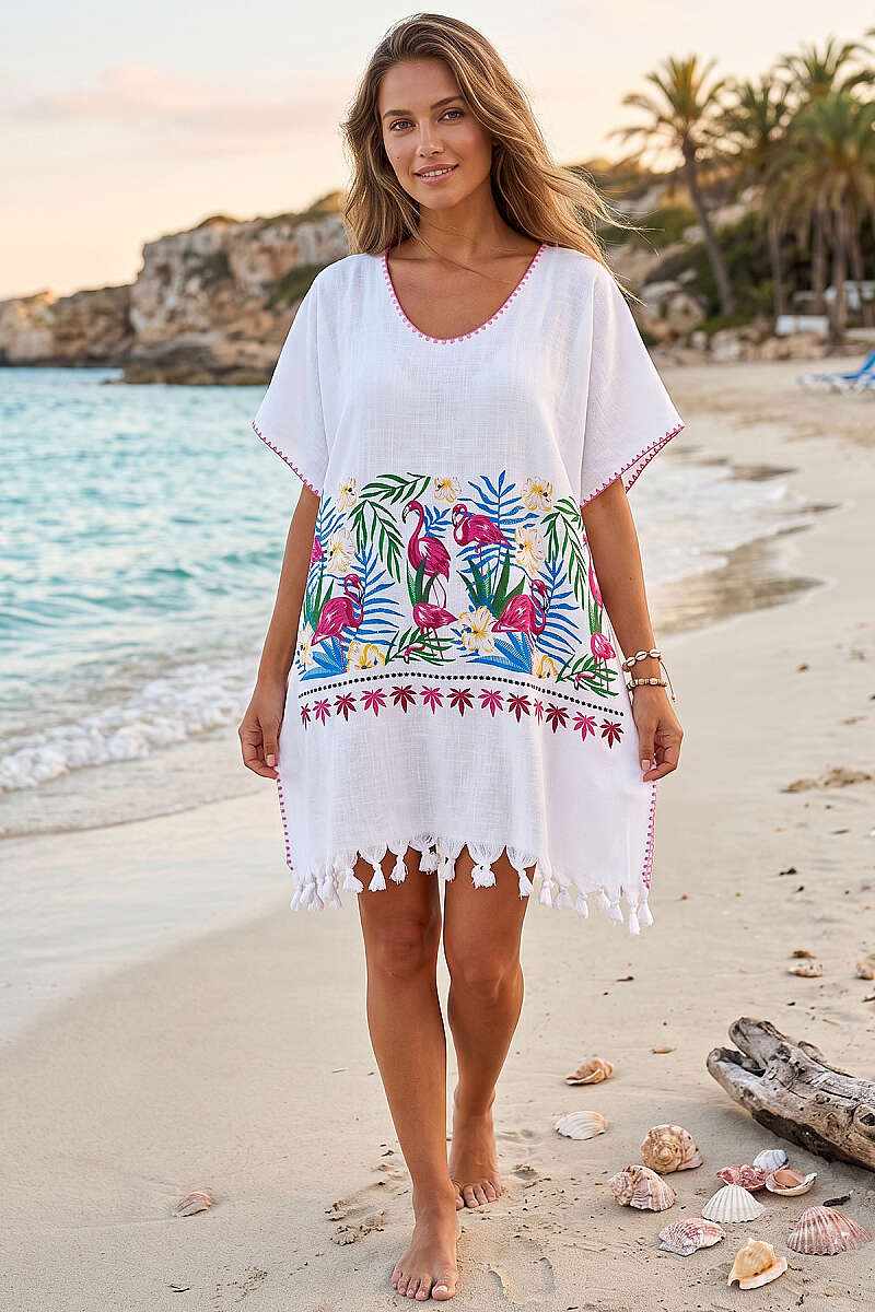 Printed Pareo with Tassel Detail - Multicolour 3