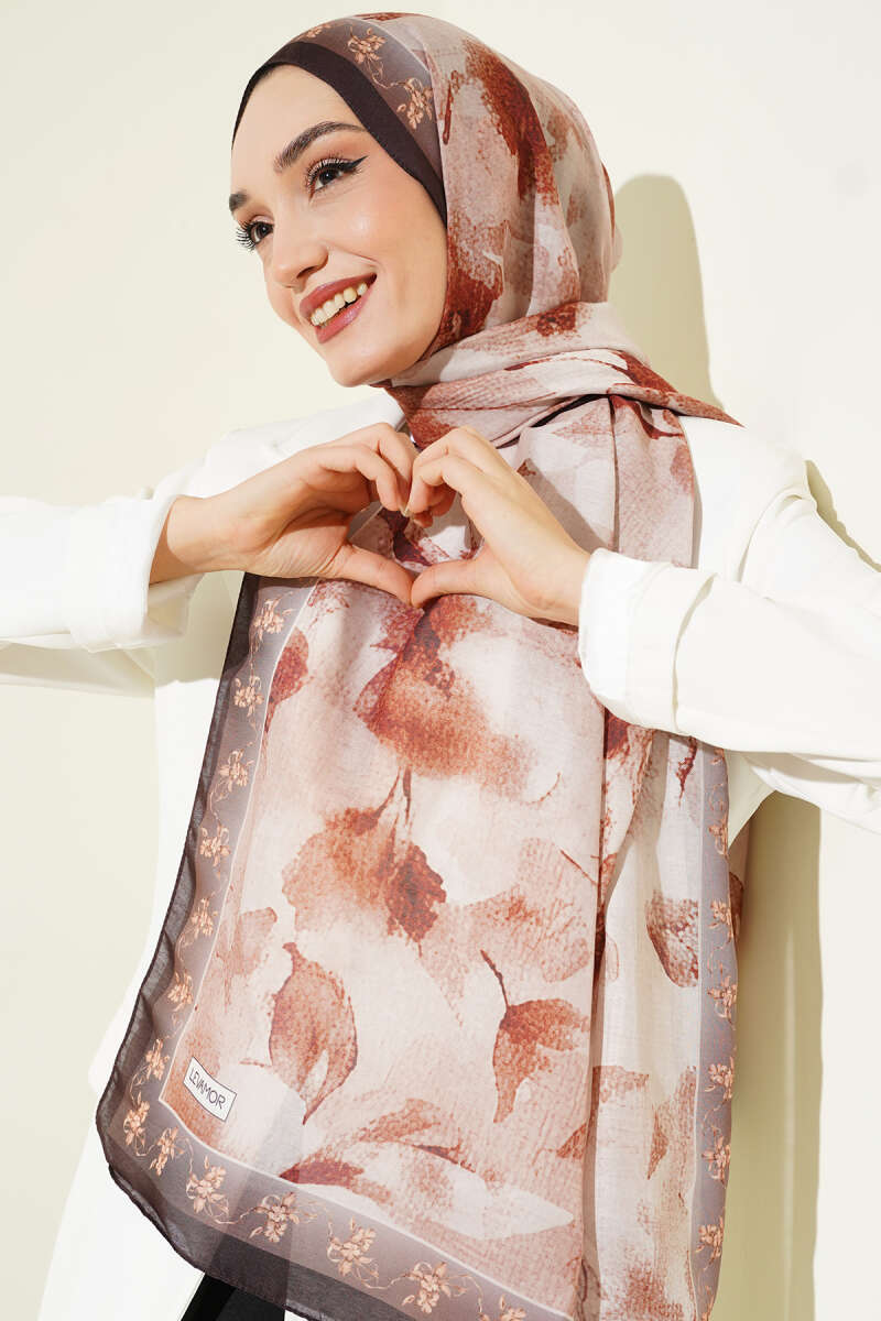Patterned Soft Shawl, Brown Series - Multicolour 1