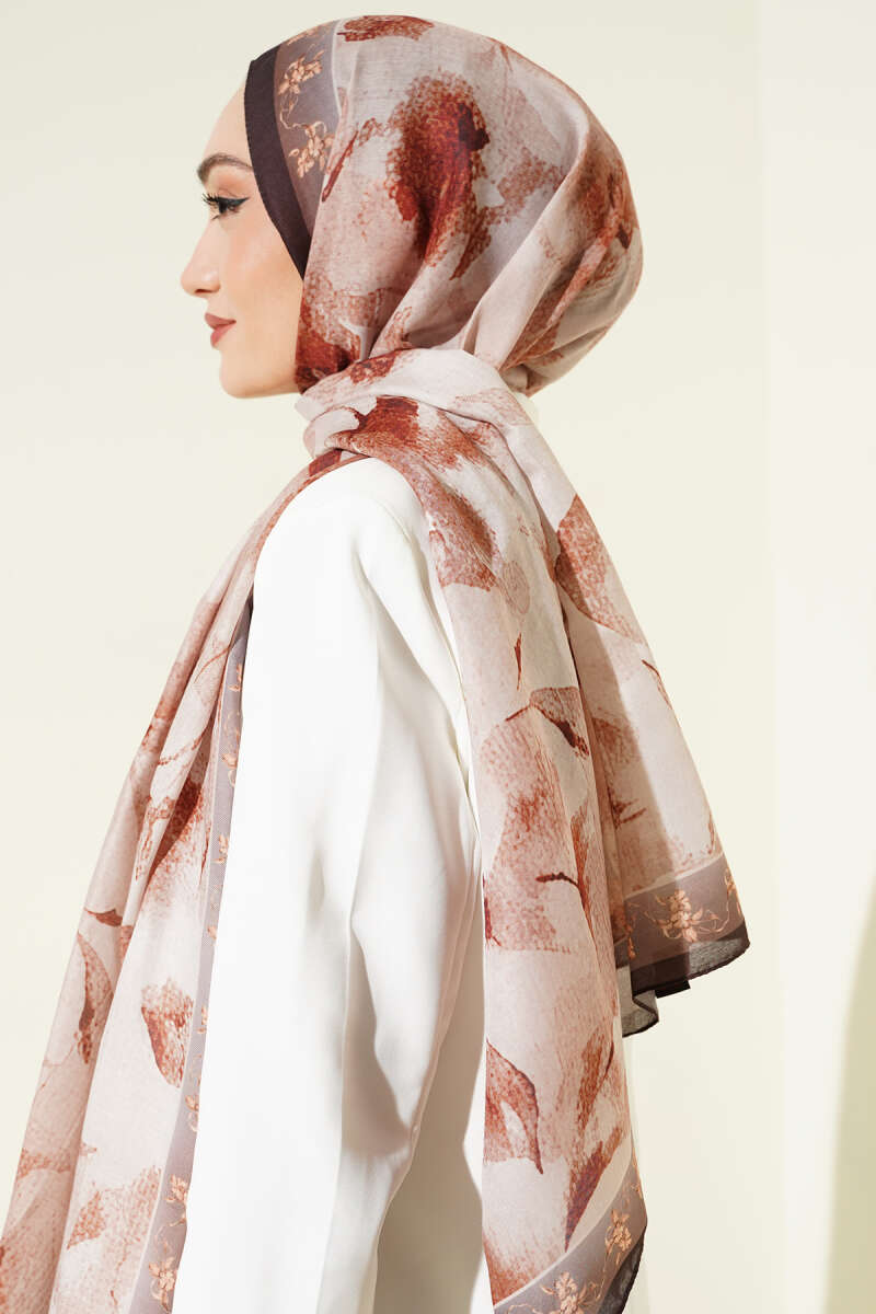 Patterned Soft Shawl, Brown Series - Multicolour 1