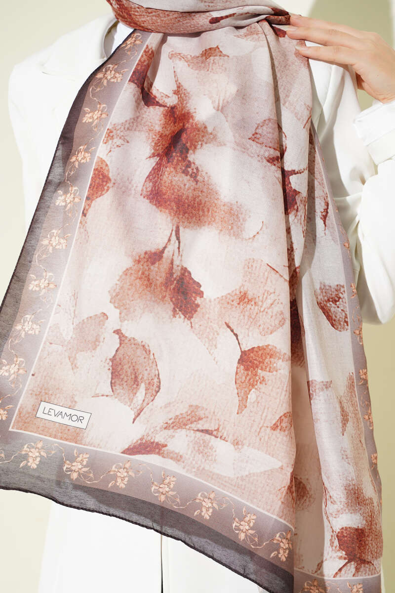 Patterned Soft Shawl, Brown Series - Multicolour 1