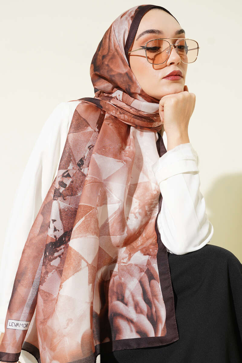 Patterned Soft Shawl, Brown Series - Multicolour 6