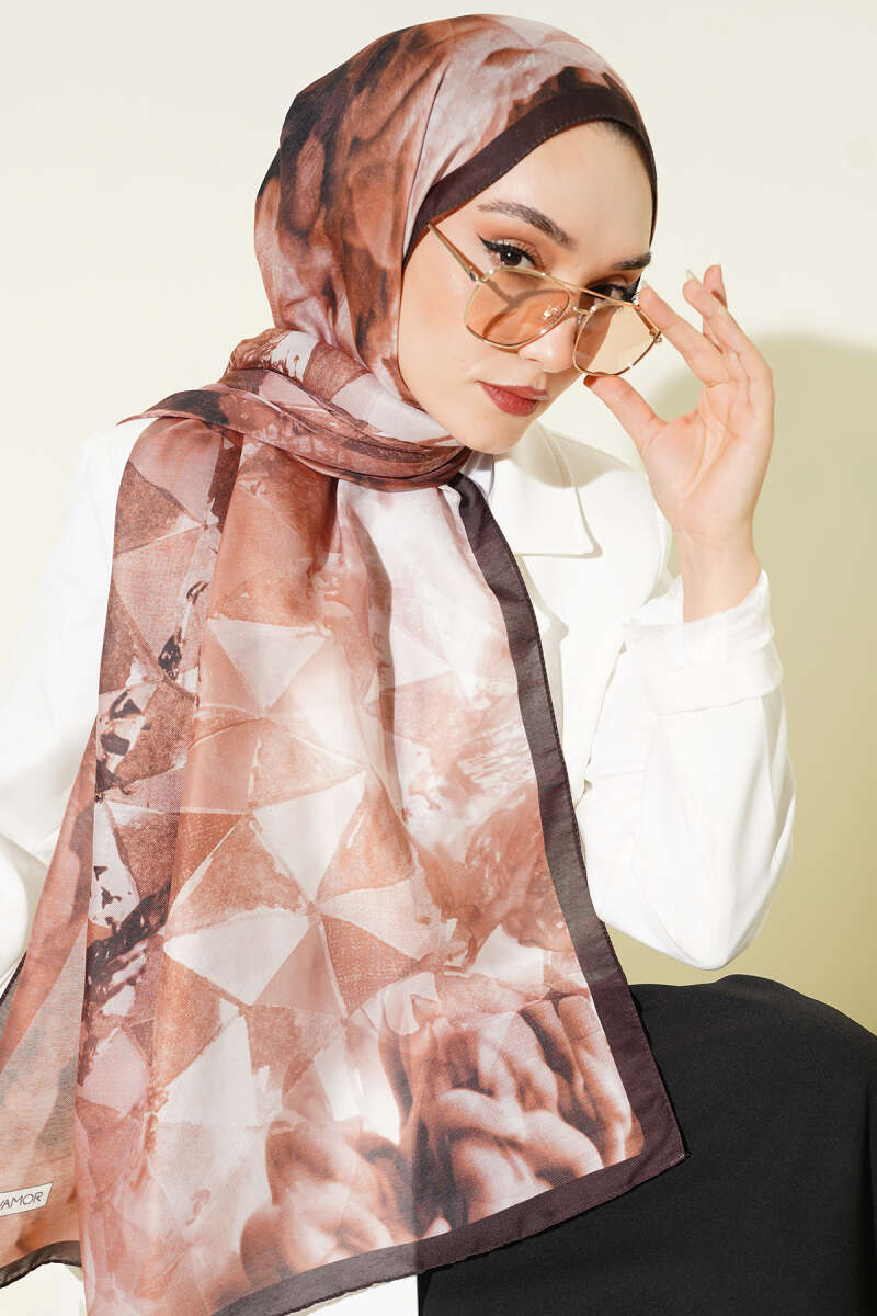 Patterned Soft Shawl, Brown Series - Multicolour 6