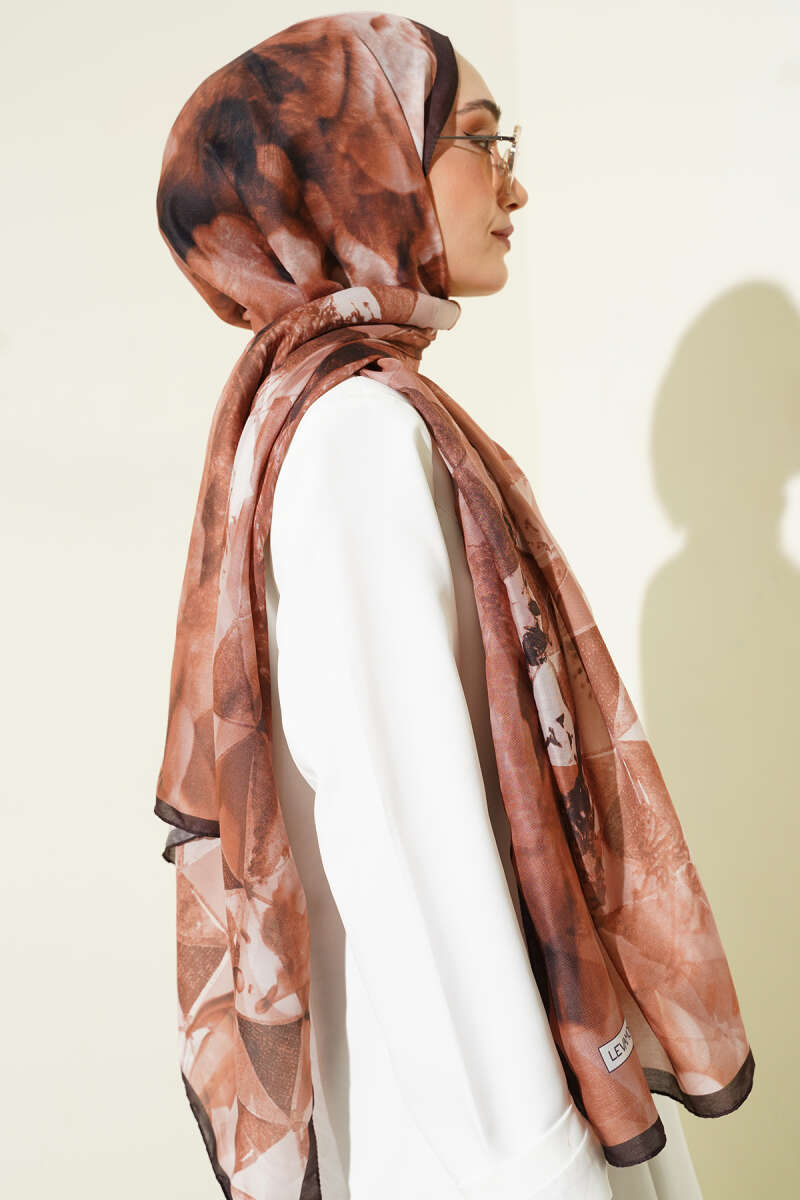 Patterned Soft Shawl, Brown Series - Multicolour 6