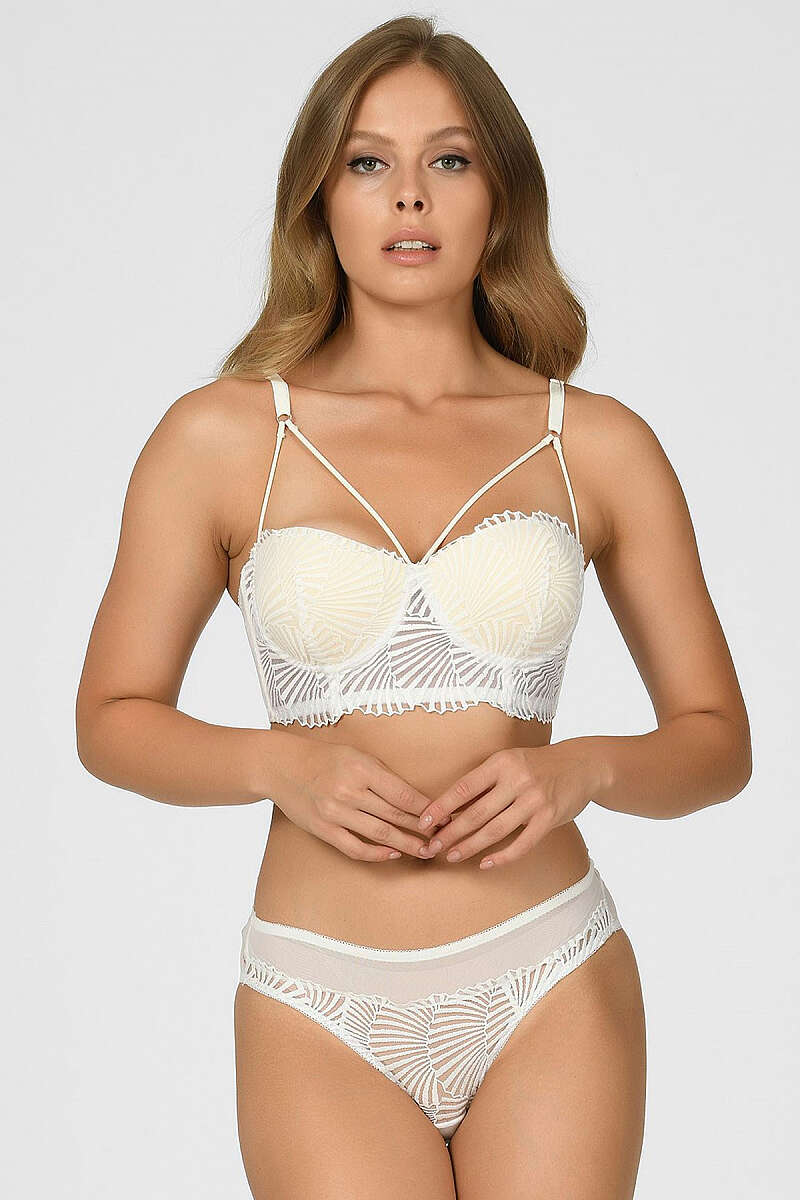 Padded Strappy Bra Set - Ecru