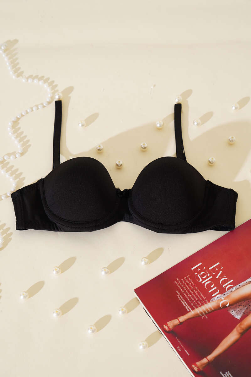 Padded Strapless Bra - Black