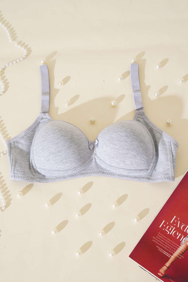 Unpadded Wireless Foam Bra - Grey