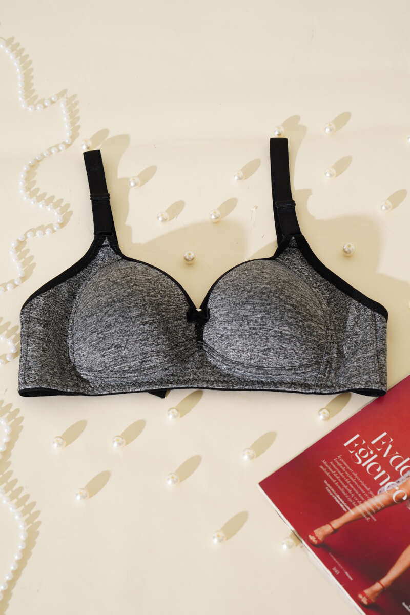 Unpadded Wireless Foam Bra - Heather Grey