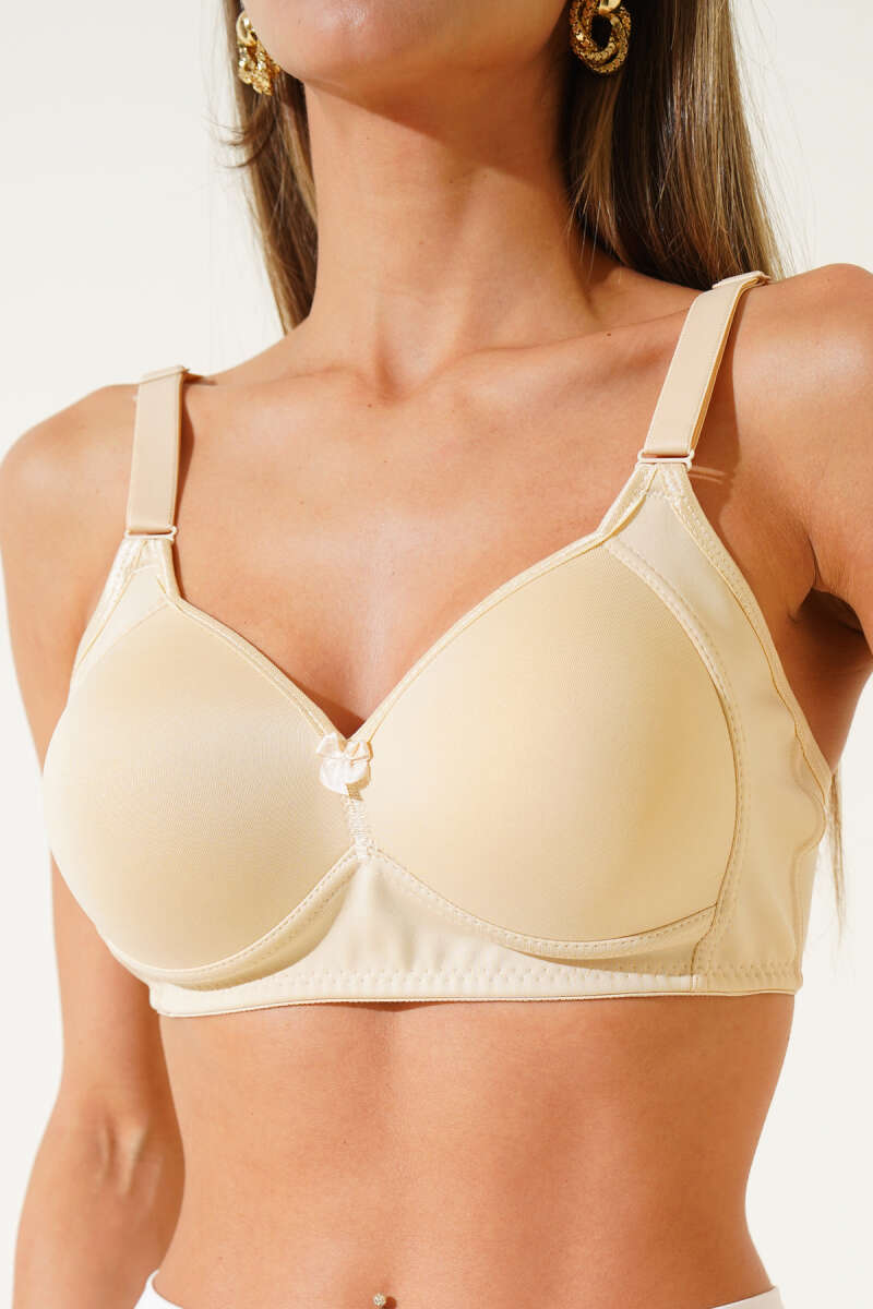 Unpadded Wireless Foam Bra - Nude