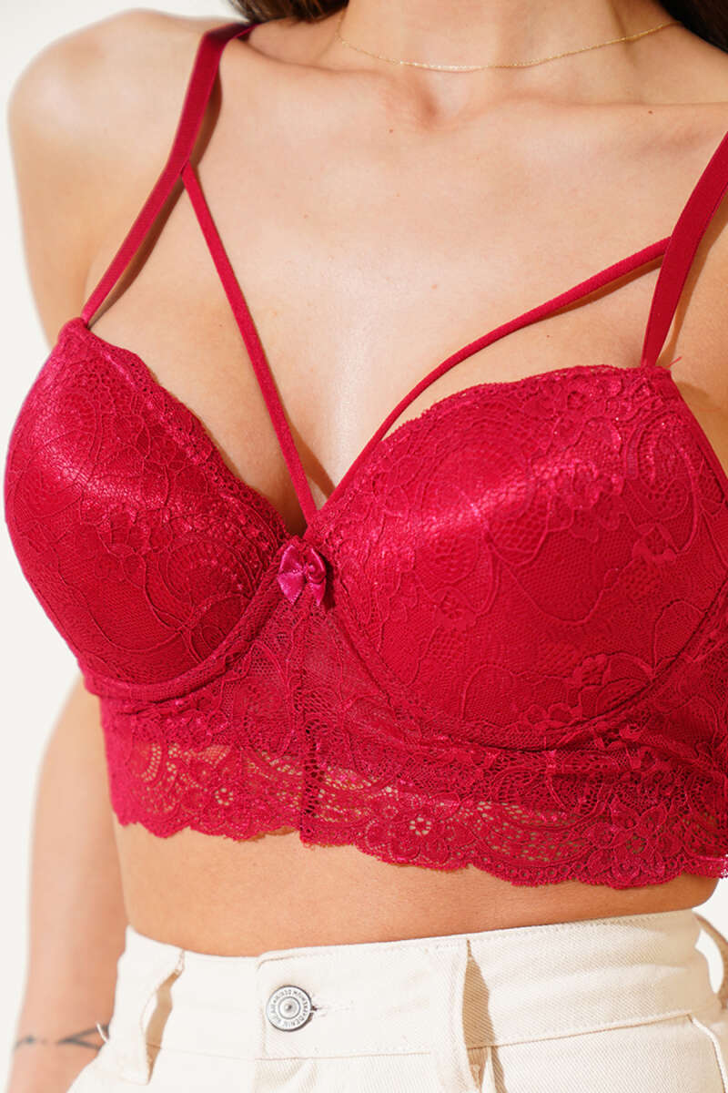 Unpadded Criss-Cross Bralette - Burgundy
