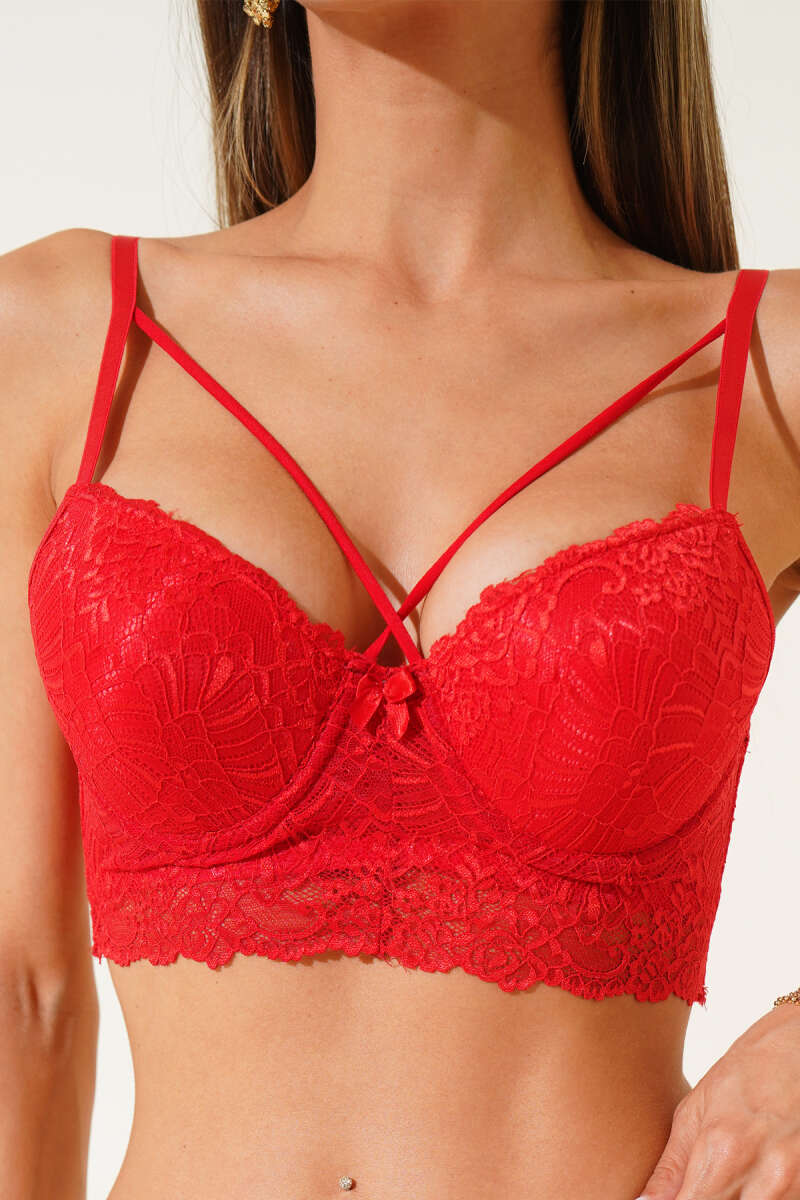 Unpadded Criss-Cross Bralette - Red