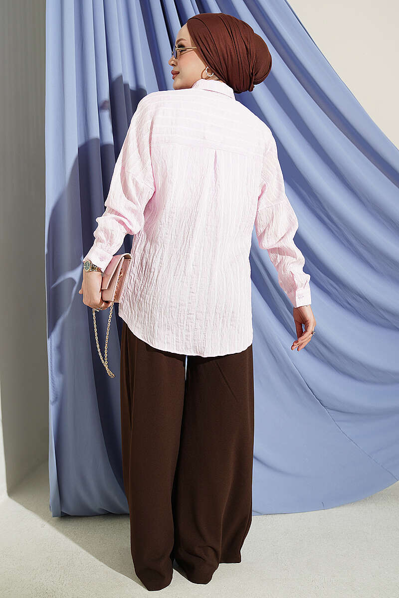 Basic Pinstripe Shirt - Pink