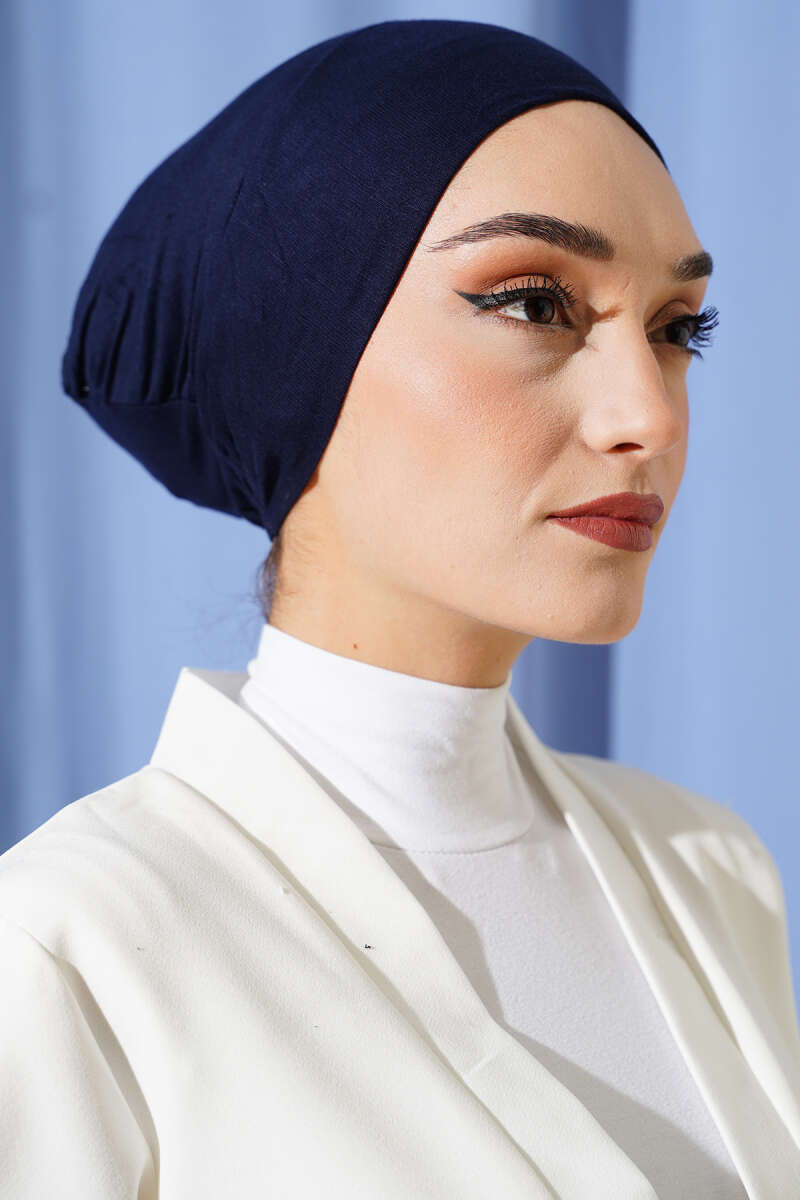 Seamless Pull-On Underscarf - Navy