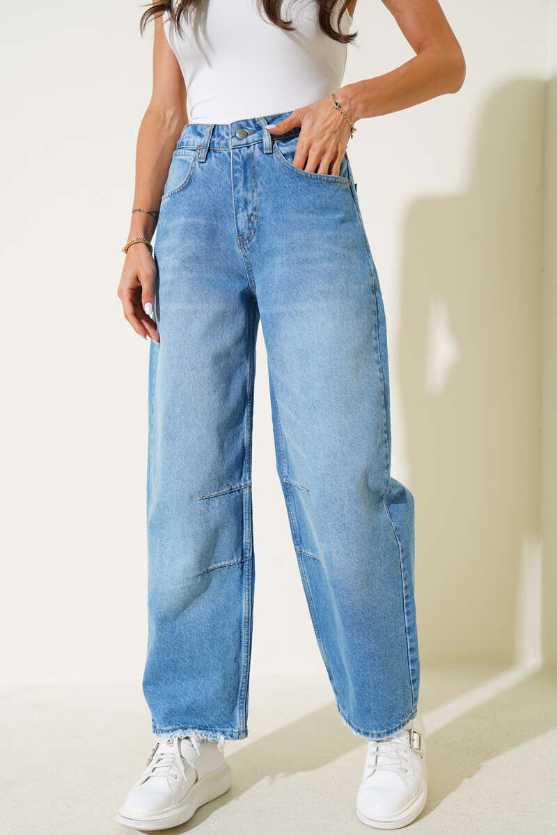 Jeans with Knee Darts - Light Blue